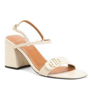 Maje Ivory Block Heel Sandals